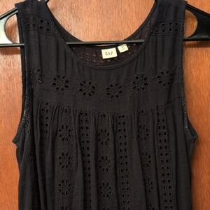 GAP Black Eyelet Detail Sleeveless Top